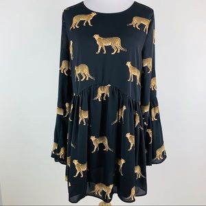 Buddy Love Ivy & Leo Cheetah Print Dress Sz Medium